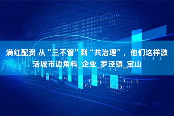 满红配资 从“三不管”到“共治理”，他们这样激活城市边角料_企业_罗泾镇_宝山